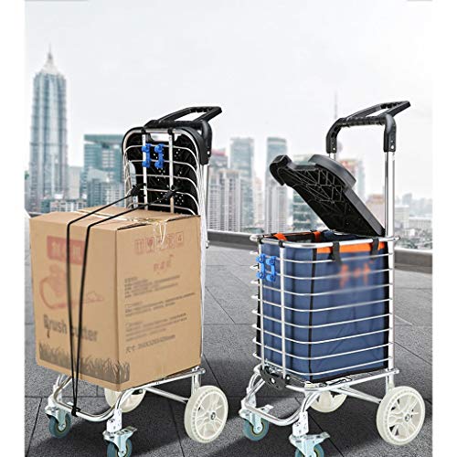 Carros de servicios públicos Con la tapa Puede sentarse Carro de la compra Plegable creativo Carro de la compra portátil Inicio Carro de la compra de comestibles Carrito de compras ( Color : B )