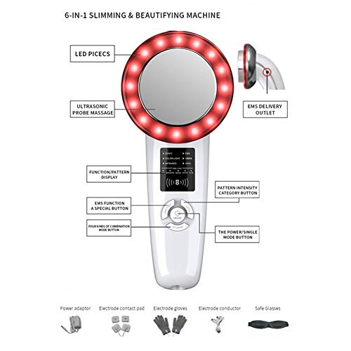 Cavitación Ultrasónica Máquina, 6 En 1 Máquina Adelgazante LED Ultrasonido Instrumento De Belleza EMS Cuerpo Adelgazamiento Masajeador Escultor De Cuerpo Por Perder Peso Reafirmante Adelgazar Masaje