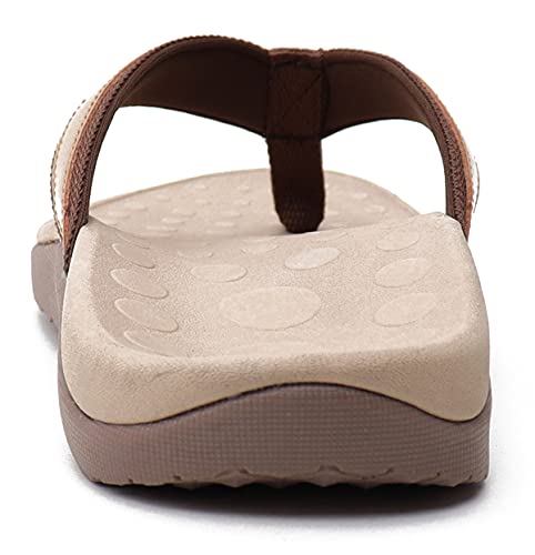 CELANDA Chanclas Mujer Hombres Sandalias de Dedo con Apoyo del Arco Verano Playa Sandalias de piscina Ortopedicas Flip Flop Antideslizante Zapatos Cómodos para Caminar Dorado Talla：38 EU