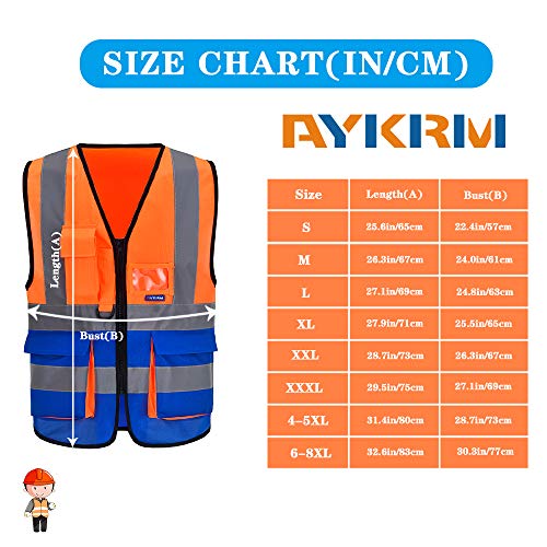 Chalecos de seguridad Alta Visibilidad Trabajo fluo (L, Naranja&Azul)