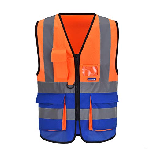 Chalecos de seguridad Alta Visibilidad Trabajo fluo (L, Naranja&Azul)