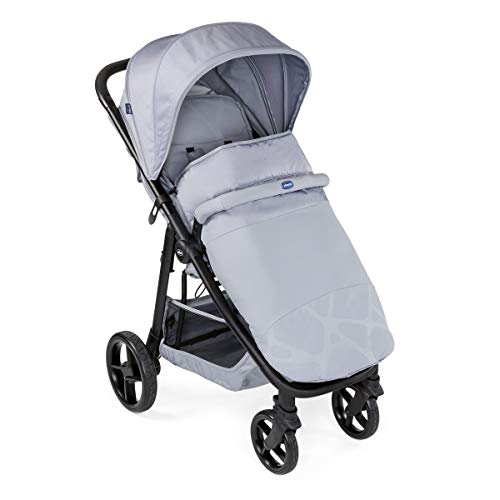 Chicco Multiride Todoterreno Silla de Paseo Ligera 0 Meses - 22 Kg, Carrito Bebé Compacto y Reclinable con Ruedas Antipinchazos, Plegado Fácil, Capota para Sol y Lluvia, Color Gris (Light Grey)