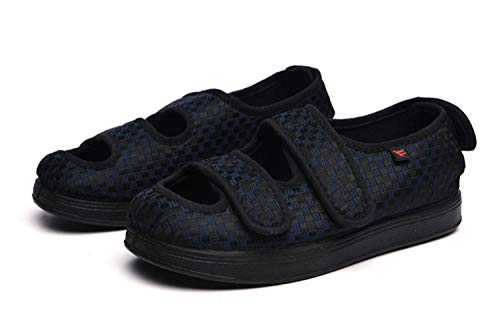cirugía del Dedo del pie,Zapatos de Mujer valgus de Empeine Alto y Pulgar, Zapatos para Personas Mayores con pies hinchados-34_Sandalias con Puntera Azul,Zapatos médicos para cirugía postoperatoria