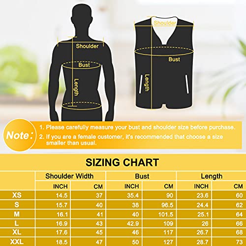 Clheatky Chaleco Calentado Eléctrico Chaleco Calefactable para Hombre y Mujer USB Lavable Térmico Chaqueta para Actividades Frías al Aire Libre, Esquí, Caza, Pesca(Sin Batería)
