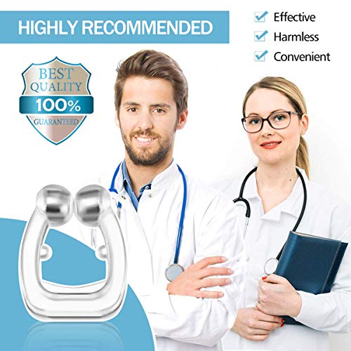 Clip Nasal Magnétic Anti-Ronquidos, ZHWUEU Dilatador Nasal Anti Ronquidos roncar Imán, Tapones para Fosas Nasales para Dejar de Roncar Facilitar la Respiración y Dormir Cómodo (3 Piezas) (Clip)