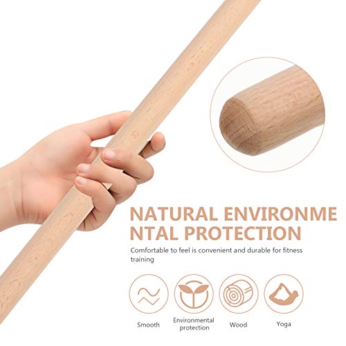 CLISPEED 3Pcs Palos de Yoga Herramienta de Estiramiento Corrección de Postura Palos de Madera Modelado del Cuerpo Corrección de La Postura Enderezadora de La Espalda Superior Soporte de