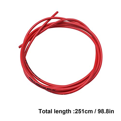 CLISPEED Cable de Freno de Bicicleta Cable de Freno de Bicicleta Profesional Cable de Engranaje Cable con Extremo de Cable Tapas de Casquillo Férula para Exterior Rojo