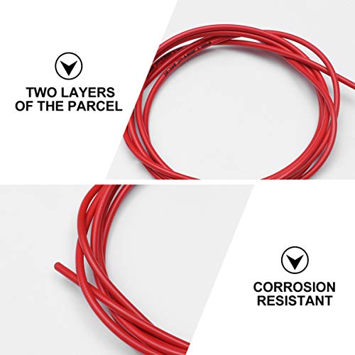 CLISPEED Cable de Freno de Bicicleta Cable de Freno de Bicicleta Profesional Cable de Engranaje Cable con Extremo de Cable Tapas de Casquillo Férula para Exterior Rojo