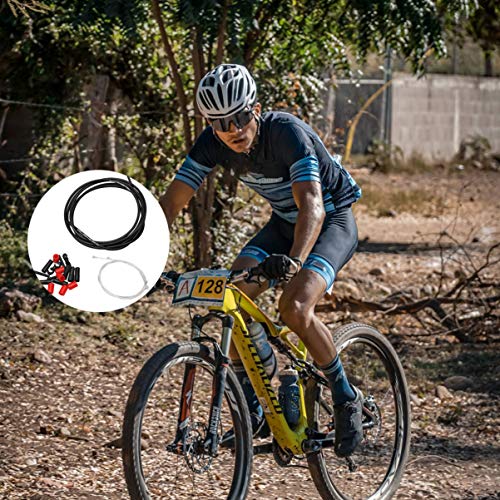CLISPEED Cable de Freno de Bicicleta Cable de Freno de Bicicleta Profesional Cable de Engranaje Cable con Extremo de Cable Tapas de Casquillo Férula para Exterior Negro