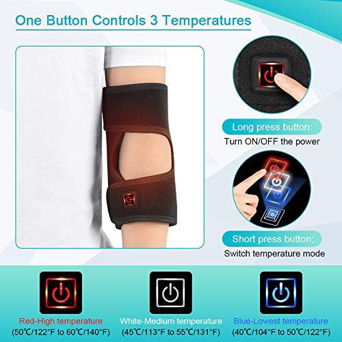Codera Tendinitis, Terapia de Calor para Codo, Codera Calor para Dolor Codo Alivio del Dolor para Lesiones de Codo, Esguince, Tendinitis, Artritis