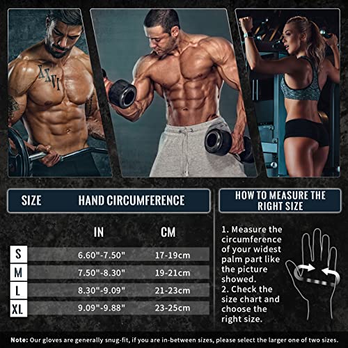 COFIT Guantes de Gimnasio para Mujer y Hombre, Transpirable Guantes de Fitness con Protección Completa de Muñeca y Palma para Levantamiento de Pesas - Azul L