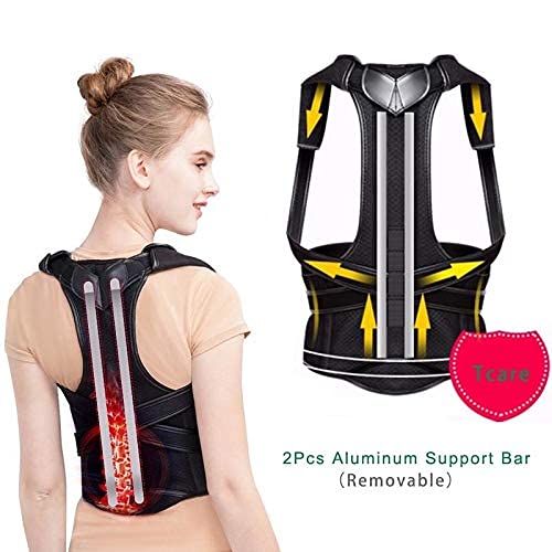 Corrector de postura, 1 pieza, corrector de postura, soporte de cifosis, alivio del dolor muscular, alivio del dolor de espalda, soporte de postura para mujeres, hombres, soporte de apoyo (tamaño: