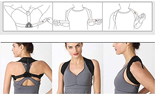Corrector de Postura Ajustable con Soporte para la Espalda Corrector de Postura para Hombres y Mujeres - con Separador de Silicona para los Dedos del pie - Soporte para la Espalda por Encima del homb