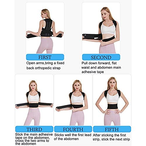 Corrector de postura Corrector de postura para hombres y mujeres Barra de apoyo para la espalda Corrector de apoyo para dejar de encorvarse y encorvarse Entrenador de espalda ajustable Apoyo de apoyo