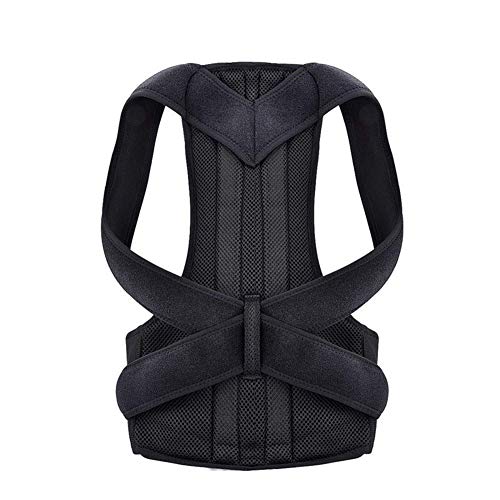 Corrector de postura Espalda para hombres y mujeres Soporte de postura de espalda Soporte de clavícula Deje de encorvarse y encorvarse Entrenador de espalda ajustable (Color: Negro, Tamaño: Medio)