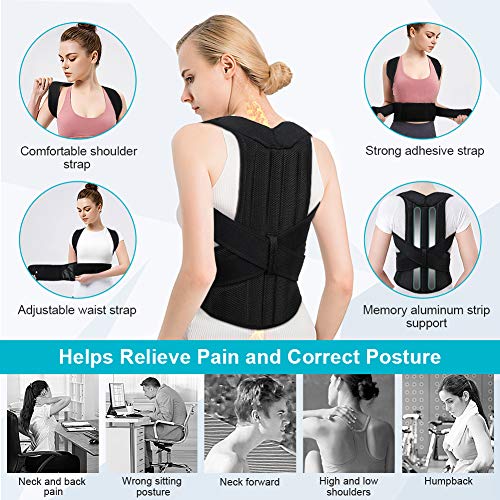 Corrector Postura Espalda Hombre y Mujeres, Férulas para espalda Hombro y Clavícula, Cinturón Corregir Postura Espalda Ajustable, Espalda Recta Soporte, Corrector de Espalda y Postura (L)