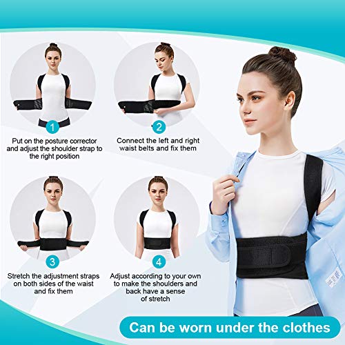 Corrector Postura Espalda Hombre y Mujeres, Férulas para espalda Hombro y Clavícula, Cinturón Corregir Postura Espalda Ajustable, Espalda Recta Soporte, Corrector de Espalda y Postura (L)