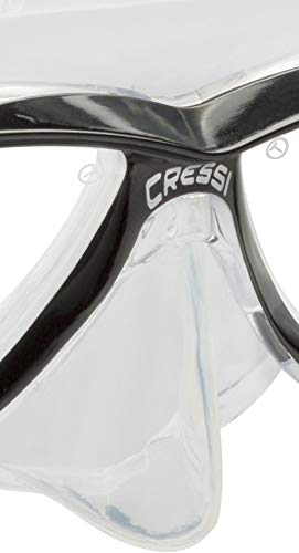 Cressi Perla Mask Máscara Vidrio separada para Pesca, apnea, Snorkel y Buceo, Unisex Adulto, Transparent/Azul, Talla Única