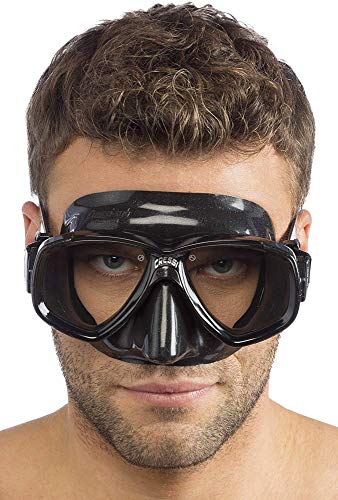 Cressi Perla Mask Máscara Vidrio separada para Pesca, apnea, Snorkel y Buceo, Unisex Adulto, Transparent/Azul, Talla Única