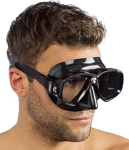Cressi Perla Mask Máscara Vidrio separada para Pesca, apnea, Snorkel y Buceo, Unisex Adulto, Transparent/Azul, Talla Única