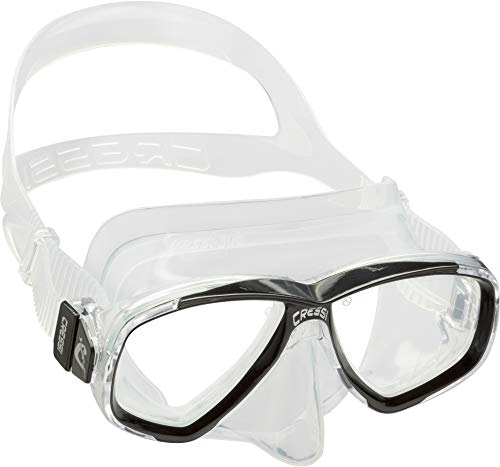 Cressi Perla Mask Máscara Vidrio separada para Pesca, apnea, Snorkel y Buceo, Unisex Adulto, Transparent/Azul, Talla Única