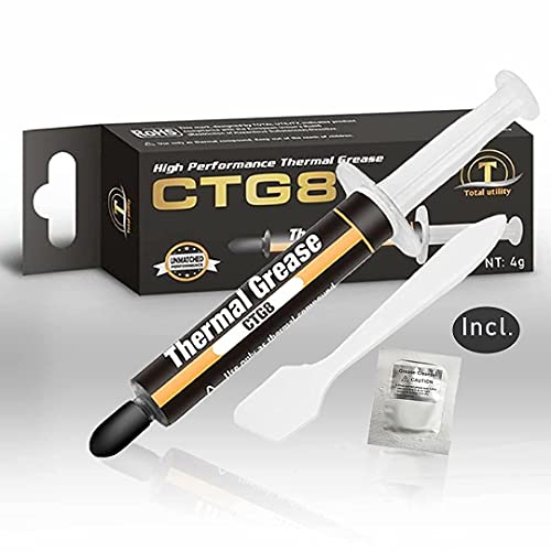CTG8 Pasta Térmica 4g, Conductividad Térmica 12,8 W/MK, Alto Rendimiento, CPU, GPU, Consolas y Mucho mas