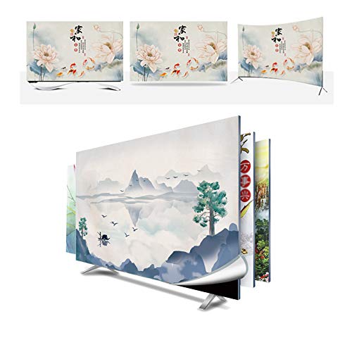 Cubierta de TV cubierta de polvo A Prueba de Polvo Decoraciones de Patrones de Impresión de Alta Definición para Televisor de 24" - 65" Pulgadas LCD, LED, ó Plasma -GAOGUIMEI Cubi(Size:27inch,Color:B)