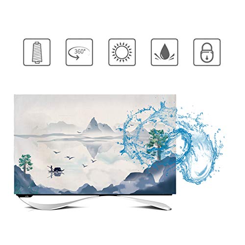 Cubierta de TV cubierta de polvo A Prueba de Polvo Decoraciones de Patrones de Impresión de Alta Definición para Televisor de 24" - 65" Pulgadas LCD, LED, ó Plasma -GAOGUIMEI Cubi(Size:27inch,Color:B)