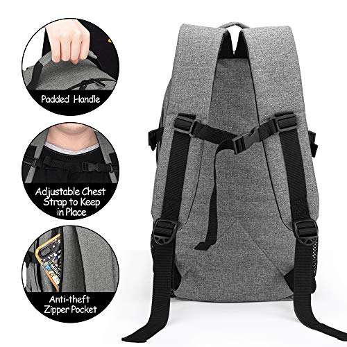 CURMIO Bolsa para Botella de Oxígeno, Mochilla para Equipo de Oxígeno, Bolsa de Transporte para Botella de Oxígeno Portátil, M2, M4 / A, ML6, M6 / B, M7, M9 / C, Sola Bolsa, Gris