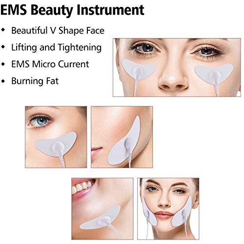 CXN Eficiente Estimuladores musculares eléctricos TENS EMS Masajeador Adelgazante Facial eléctrico Estimulación Muscular con 2 electrodos Etiqueta Facial 2 Etiqueta de mejilla Conveniencia