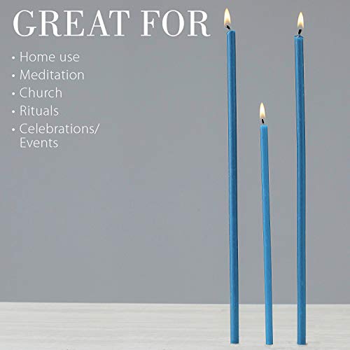 Danilovo 100 velas de cera de abeja turquesa – Velas ortopédicas para oración, rituales, decoración de mesa de boda – antigoteo, largas, productos sostenibles, N60, altura: 19,5 cm, diámetro: 7 mm