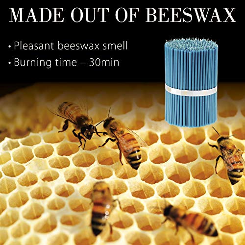 Danilovo 500 velas de cera de abeja marrón – Velas ortopédicas para oración, rituales, decoración de mesa de boda – antigoteo, largas, productos sostenibles, N140, altura: 15 cm, diámetro: 5 mm