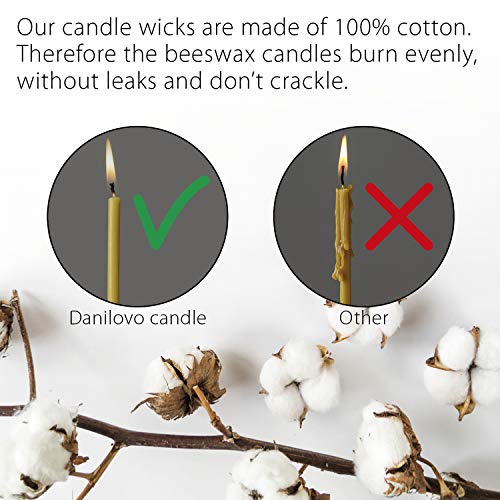 Danilovo Ritual - Velas 100% cera de abeja - Velas ortopédicas para oración o decoración de mesa de boda - No tóxicas, hollín - Sin goteo - Productos sostenibles (30, altura 16 cm)