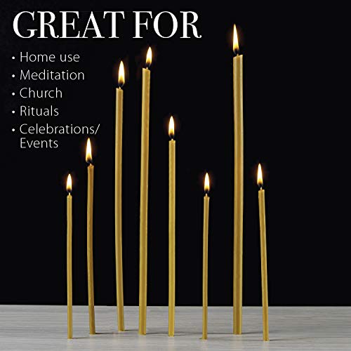 Danilovo Ritual - Velas 100% cera de abeja - Velas ortopédicas para oración o decoración de mesa de boda - No tóxicas, hollín - Sin goteo - Productos sostenibles (30, altura 16 cm)