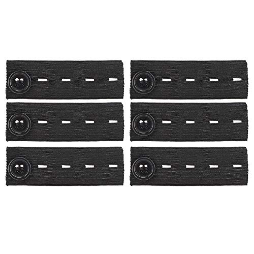 DAUERHAFT Botón Extensor de Cintura Ajustable 6PCS para Mujeres Embarazadas, Personas obesas(Black)