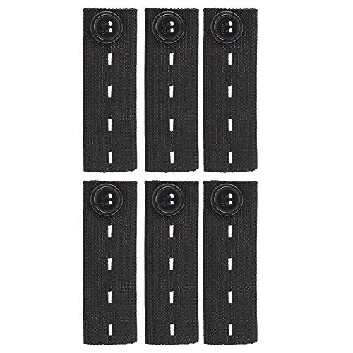 DAUERHAFT Botón Extensor de Cintura Ajustable 6PCS para Mujeres Embarazadas, Personas obesas(Black)