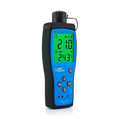 Detector de gas oxígeno Monitor de medidor de O2 0~25% VOL Analizador de prueba de oxígeno de mano con batería Sonido y luz Alarma de vibración Monitor de calidad del aire interior