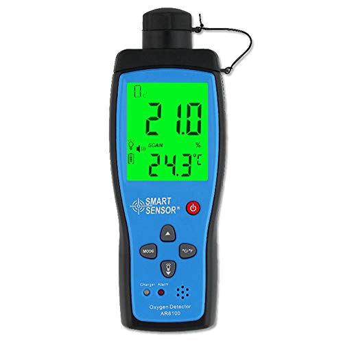 Detector de gas oxígeno Monitor de medidor de O2 0~25% VOL Analizador de prueba de oxígeno de mano con batería Sonido y luz Alarma de vibración Monitor de calidad del aire interior