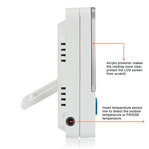 Digital congelador/refrigerador termómetro con imán y Stander Gellman Digital congelador termómetro con LED Indicador de alarma Max/Min congelador de memoria Termómetro