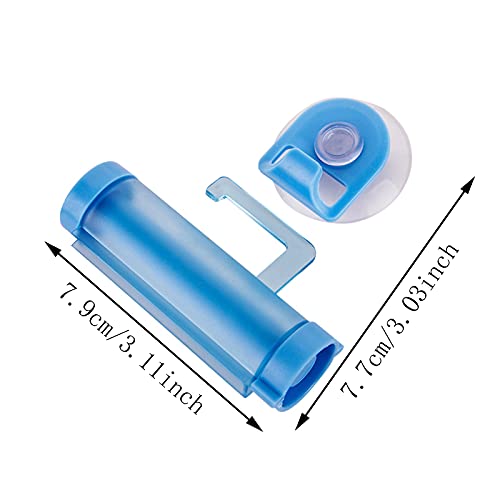 Dispensador Pasta Dientes exprimidor Pasta Dientes Girar dispensador Exprimidor Pasta Dientes plástico Soporte Ventosa Creativo para Pasta Dientes Crema Manos Tubo Color Cosméticos 5 Piezas 5 Colores