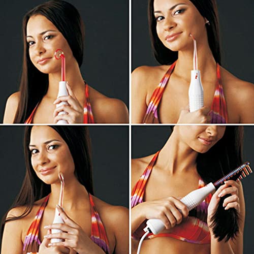Dispositivo de Belleza Corporal de Alta Frecuencia de Mano Profesional para el Cuidado de la Cara y la Piel para Quitar Arrugas, Acné y Alopecia con 4 electrodos (Melocotón)