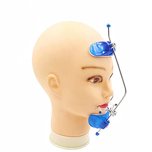 Dispositivo De Tracción Frontal Dental, Casquillo De Cabeza De Ortodoncia Arco Facial Ajustable De Una Sola Barra, Tractor De Arco Facial Tipo Axis, Adecuado Para Corrección De Mentón Facial, Azul