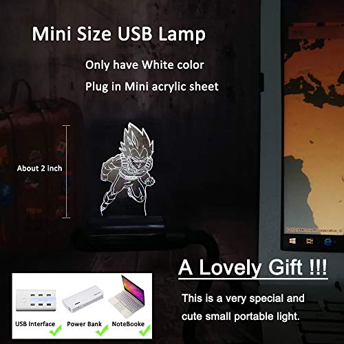 Dragon Ball Z Super Saiyajin Dios Goku Vegeta - Lámpara LED de 7 colores con mando a distancia, lámpara de mesa para niños, lámpara de mesa para niños, luz nocturna, regalo para adolescentes