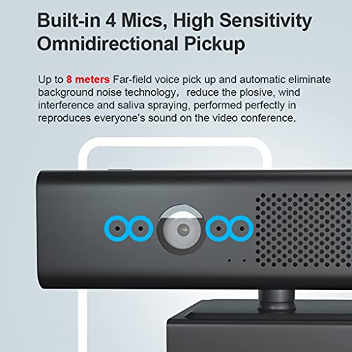 DROHOO 1080P 3-en-1 Cámara de Altavoz Micrófono Incorporado Cubierta de privacidad Cubierta de privacidad de Alta definición Completa Webcame para botón de Silencio Cubierta de privacidad, Negro