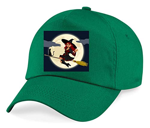 Druckerlebnis24 - Gorra de béisbol para hombre y mujer, diseño de bruja verde Chidren