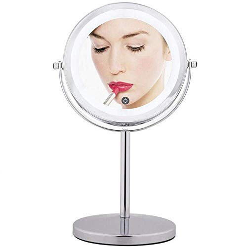 DTKJ Various Corp. Espejo, Xiaoqiang Light Venus Cagon 360 Doble Ronda Espejo De Acoplamiento Para Afeitar En Dormitorio (COLOR: Plata, Tamaño: 10x)