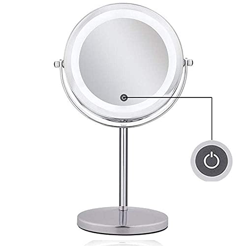 DTKJ Various Corp. Espejo, Xiaoqiang Light Venus Cagon 360 Doble Ronda Espejo De Acoplamiento Para Afeitar En Dormitorio (COLOR: Plata, Tamaño: 10x)