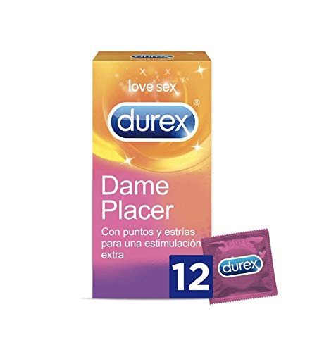 Durex Preservativos Dame Placer con Puntos y Estrías - Total 12 Condones