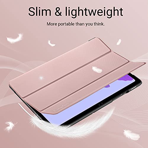 EasyAcc Funda y Protector de Pantalla Compatible con Samsung Galaxy Tab A7 10.4 2020, Case Ultra Slim Carcasa Smart Cover PU Alta Definicion Cristal Vidrio Premium para SM-T500/SM-T505 (Pink)