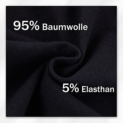 EKSHER Bragas Mujer Pack de 5 Slip Cintura Alta Algodón Braguitas Negro_L